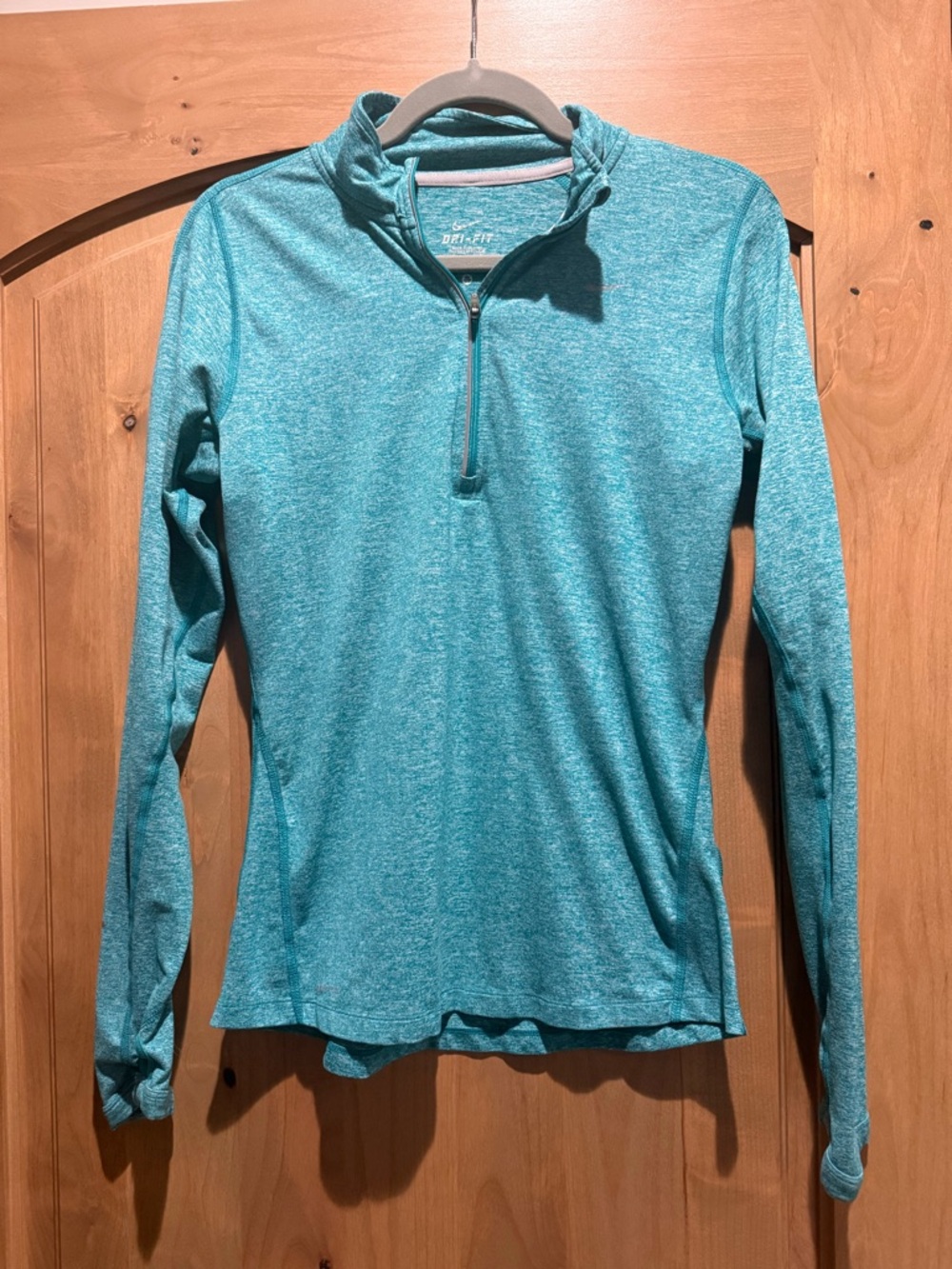 Nike Teal Quarter-Zip Long Sleeve Athletic Top